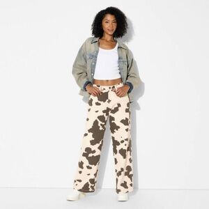 Cowprint Straight Leg Pants by Wild Fable - NWT szXS